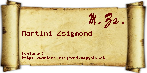 Martini Zsigmond névjegykártya