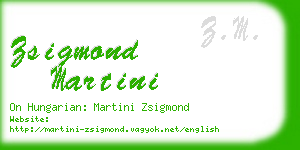 zsigmond martini business card